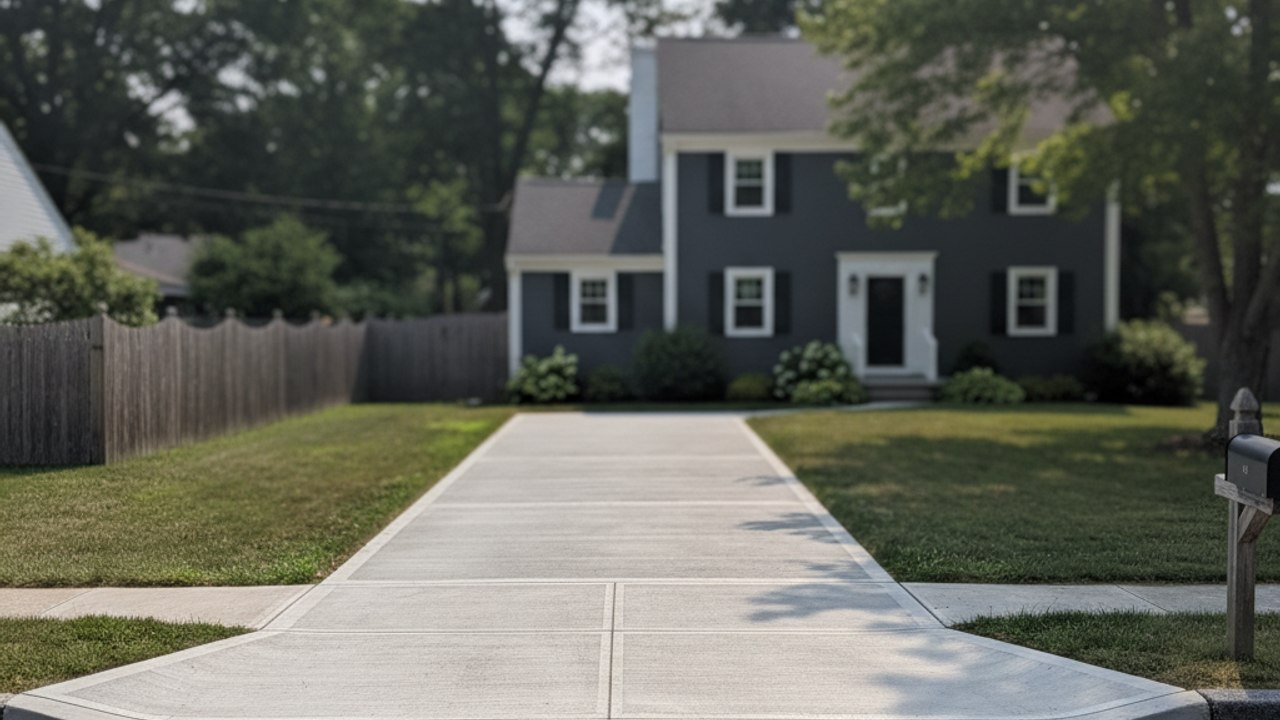 Concrete Driveways completed by Heritage Concrete Solutions in Melrose, MA